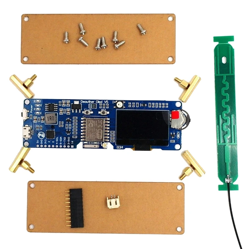 Wifi Deauther Oled V5 Esp8266 макетная плата 18650 батарея полярность защитный чехол антенна 4 Мб