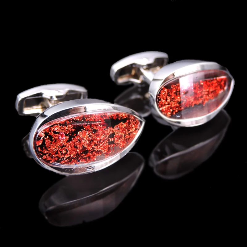 

Free shipping high quality luxury men's shirt CUFFLINKS NEW 3D red crystal Cufflinks classic water drop design crystal Cufflinks