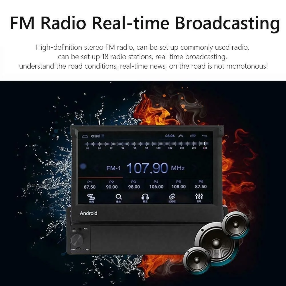 Выдвижной Android 8,1 автомобильный Радио gps Wifi Авторадио 1 Din MP5 " дюймовый HD сенсорный экран мультимедийный плеер Поддержка камеры