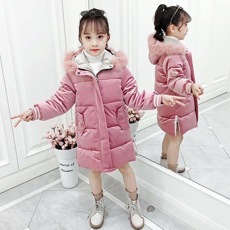 

Girls 2020 New Winter Clothes Quilted Cotton Cloth Korean Style Coat Little Girl Western Style Cotton-Padded Jacket