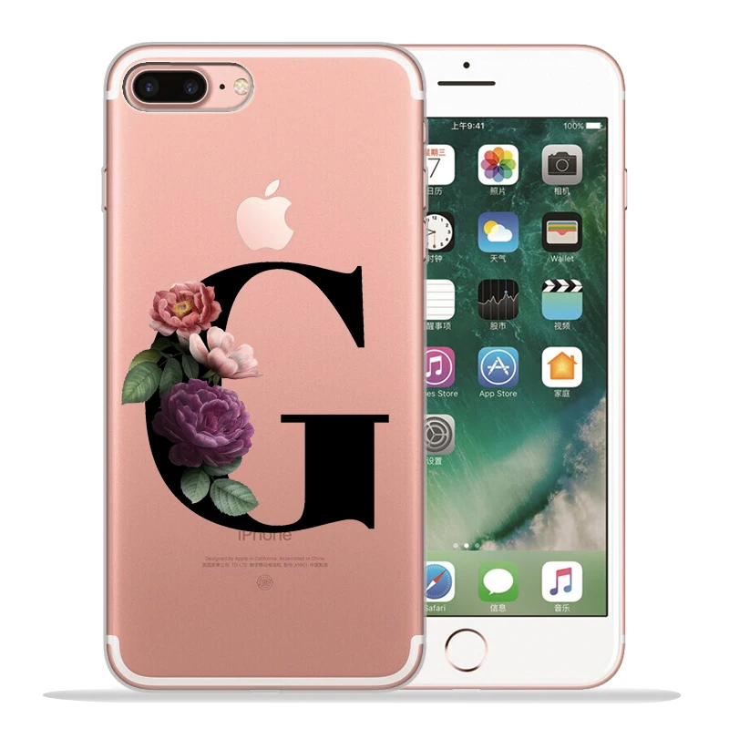 Чехол для телефона с буквенным принтом и цветочным рисунком, чехол для iPhone X, чехол 11 11 Pro Max 5, 5S, 6, 6 S, 7, 8 Plus, X, XS, Max, XR, чехол для iPhone 8, чехол