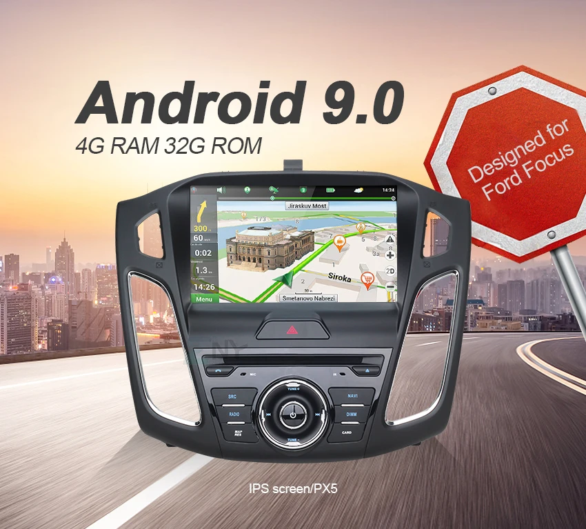 " Android 9 Автомобильный gps стерео для фокус Авто Радио FM DVD аудио видео WiFi gps Навигация резервная камера 8 ядерный процессор