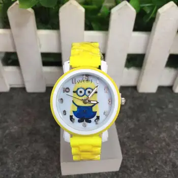 

Cute cartoon little yellow man child watch mini soldier cartoon child boy student watch imitation ceramic with waterproof watch