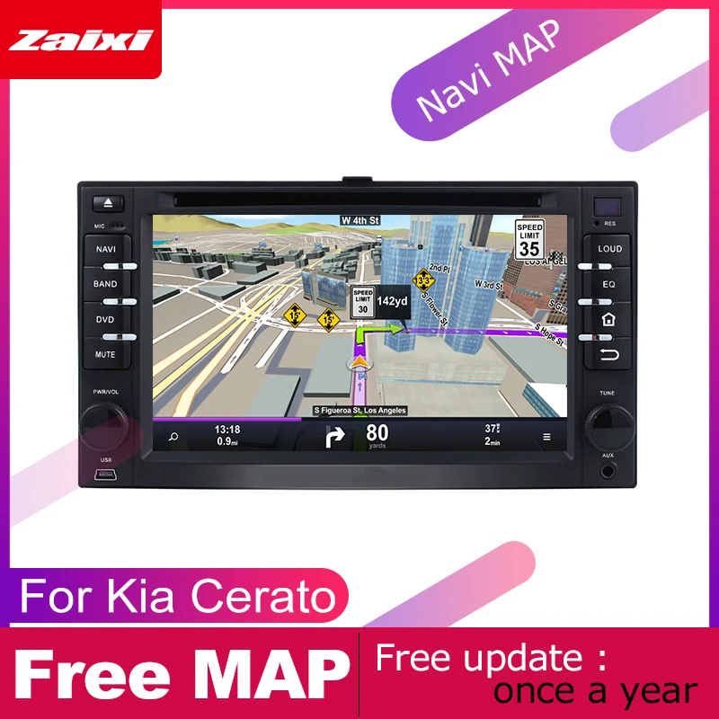 Автомобильный DVD плеер ZaiXi 2 DIN GPS навигация для Kia Cerato 2003 ~ 2008 Автомобильная