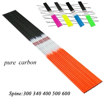 

Linkboy Archery 12pcs Pure Carbon Arrow Shaft Spine300 340 400 500 600 30/32inch for Compound Bow Hunting Accessories