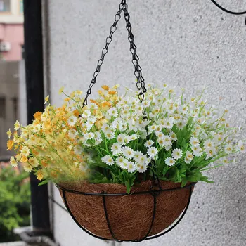 

Coconut Wire Semi-Circular Flower Pot Iron Chain Hanging Basket for Vegetable Flower Garden Supplies JS22