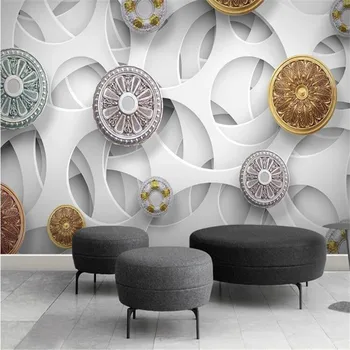 

Large 3D Wallpaper Mural Custom European Modern Fashion Stereoscopic 3D TV sofa background wallpaper mural