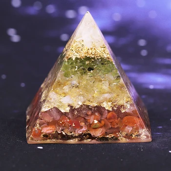 

Orgonite Pyramid Energy Converter Orgone Resin Natural Gravel Stones Balance Healing Jewelry For Female Men Home Decor