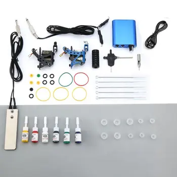 

Tattoo Complete Beginner Tattoo Kit 2 Pro Machine Guns 6 Colors Inks Power Supply Needle Grips Tips Tatto Accessories 110V