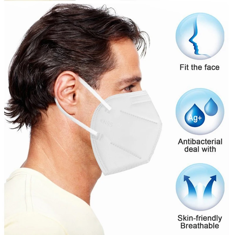 

KN95 Face Mask Disposable Mask Mouth Mask 95% Filtration Non-woven Fabric Protective Masks for Dust Particles Pollution