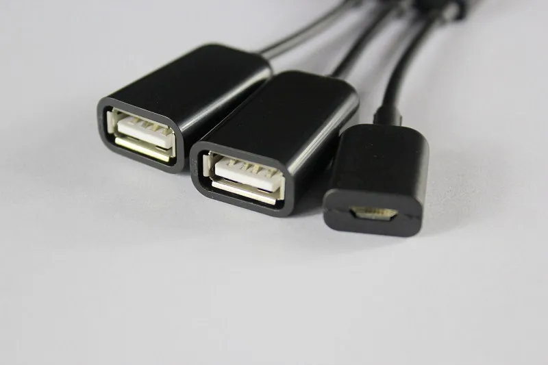 Micro USB концентратор 3 в 1 Мужской и Женский двойной USB хост мощность зарядки переносной кабельный хаб адаптер, преобразователь, удлинитель для мобильного телефона