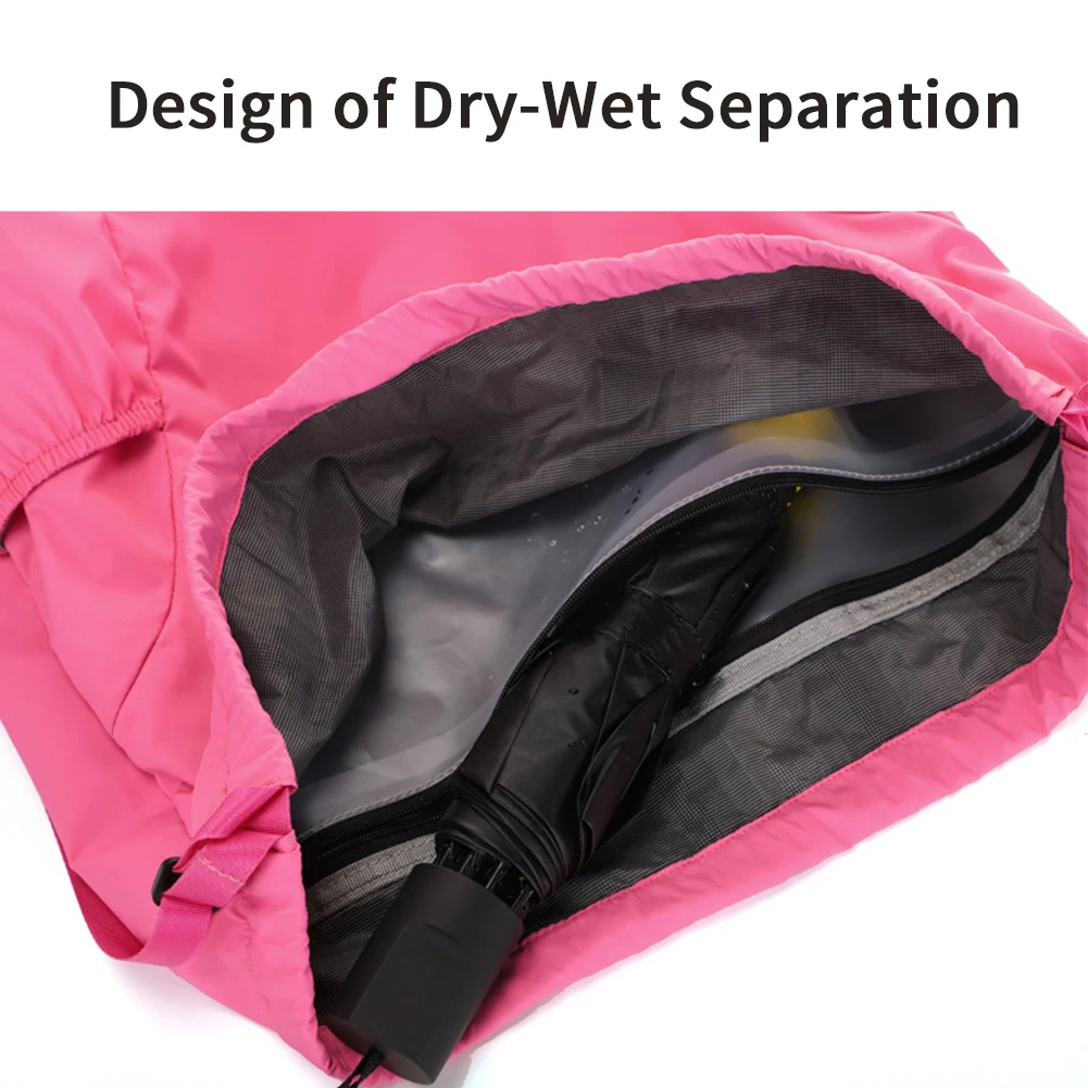 Рюкзак Водонепроницаемый для хранения спорта Путешествия Drawstring Йога пляжная сумка тренажерный зал отсек большой емкости обучение Сухой Влажной разделены