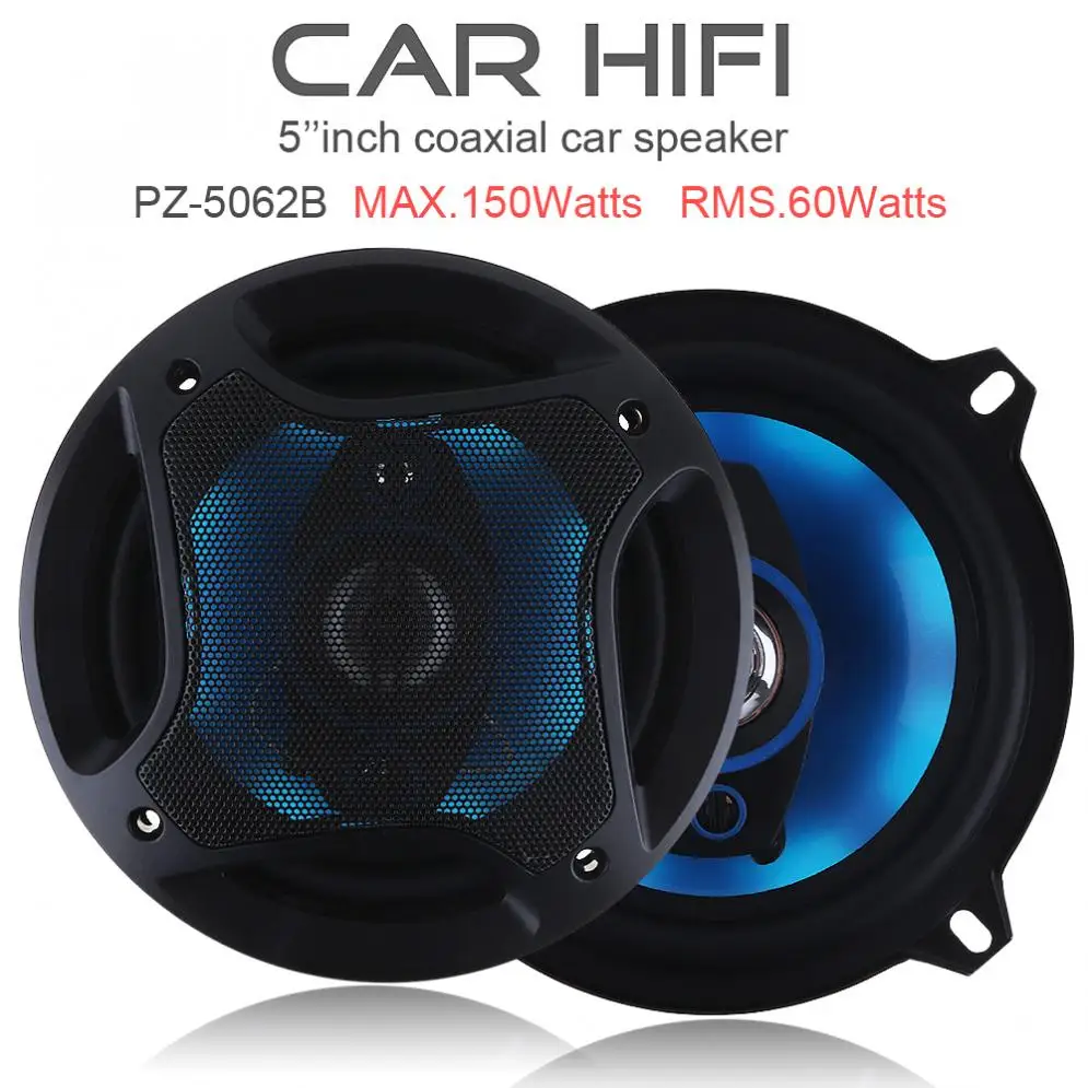 

PZ-50262B 2pcs 5 Inch 150W 3 Way Car Coaxial Horn Auto Audio Music Stereo Full Range Hifi Speakers Non-destructive Installation