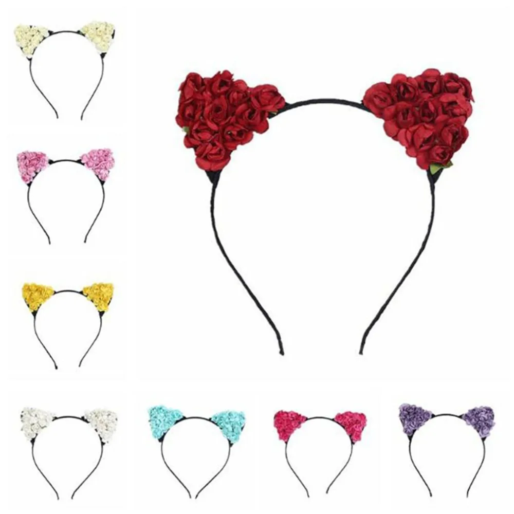 

Hot Sale Europe And America Christmas Party Parent-child Accessories Anime Cosplay Cat Ears Headband Small Devil Flower Head