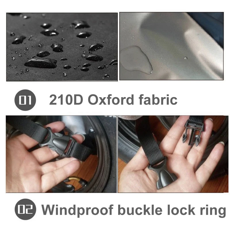 Universal All-Season Waterproof Motorcycle Cover - Outdoor UV Protector, Rain & Dustproof