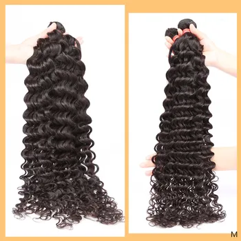 

Links 28 30 Inch Deep Wave Bundles With Closure Brazilian Human Remy Hair 3 4 Water Wave Bundles with lace frontal Free Shipping