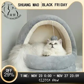 

SHUANGMAO High Quality Cat House Bed Pet Dog Sofa Mats Cozy Indoor Kittens Beds Lovely Small Kennel Cave Sleeping Nest Products