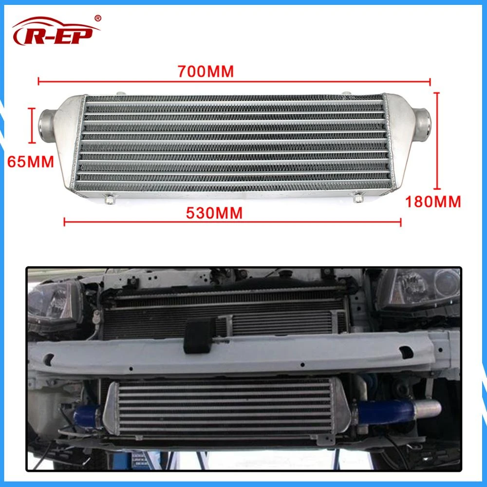 Radiador de coche Turbo Intercooler Universal, montaje frontal, aleta de tubo, salida de Radiador de entrada de aire 530x180x65mm|Radiadores y partes| - AliExpress