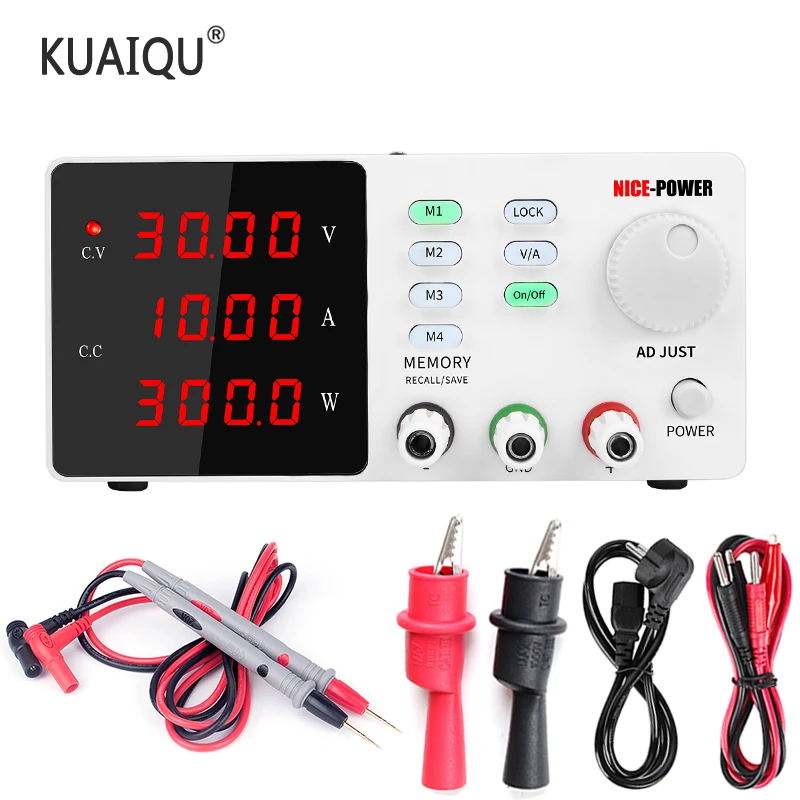 KUAIQU 30V 10A Precision Adjustable Digital Programmable Laboratory Switch DC Power Supply 60V Current Stabilizer USB Protect