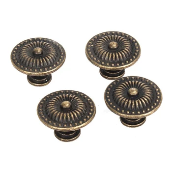 

Decorative vintage round furniture buttons bronze cabinet drawer Handle pack of 4