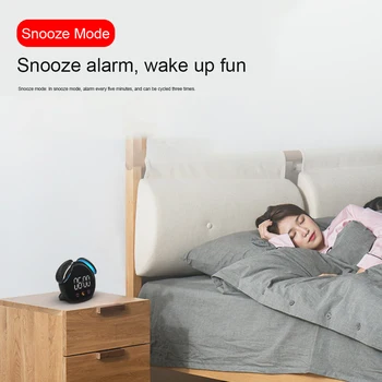 

For Bedrooms Kids Alarm Clock Table Touch Control Snooze Mode Smart Induction Wake Up Color Changing Rechargeable Battery