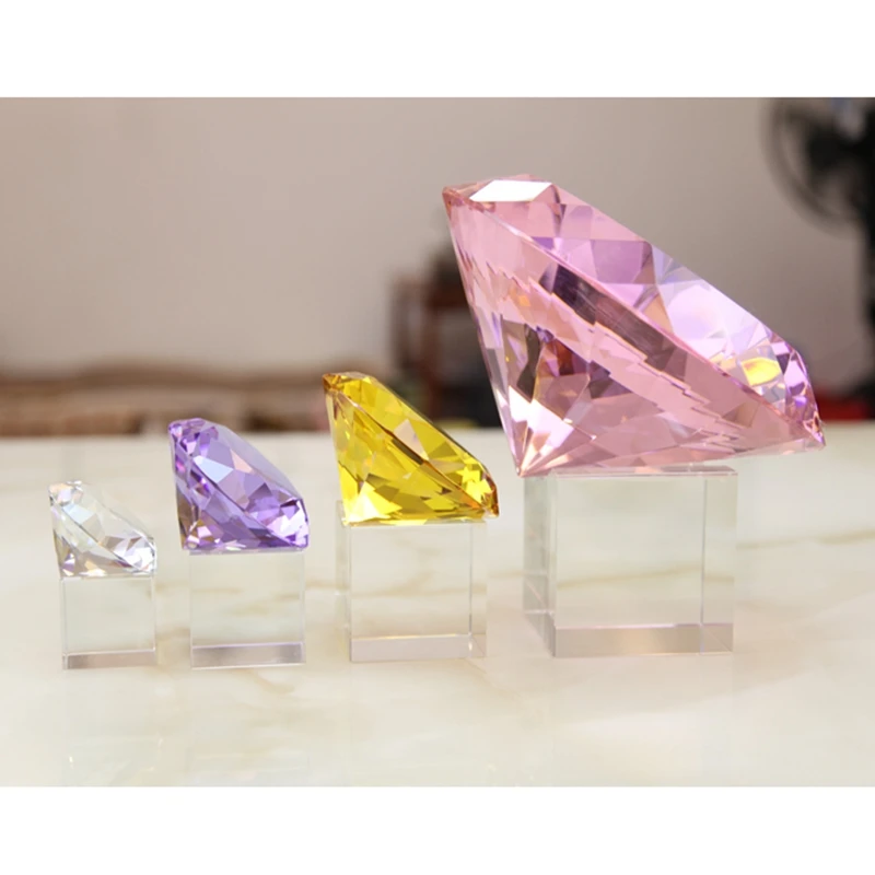 8 Colors Crystal Paperweight Faceted Cut Glass Giant Diamond Jewelry Home Decor Crafts for ornament crafts,glass ornament,crystal stone ornament,crystal ornament,miniature figurines,resin ornaments,resin crafts