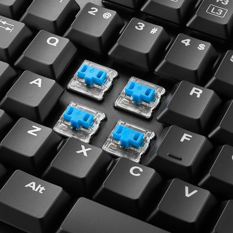 Sharkoon PureWriter RGB Blue Mechanical Keyboard, Kailh Blue, Wired, RGB, USB, Black