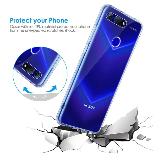 Soft TPU Silicone Phone Case for Huawei Honor View 20 V20 Transparent Back Cover Shell 360 Protective Shockproof View20 6.4 Capa 2