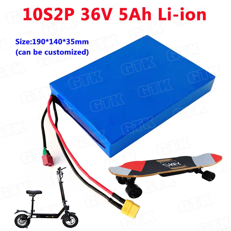 Gtk 36v 5ah Lithium Battery Li Ion 10s2p 18650 5000mah Battery Pack For  Electric Skateboard Unicycle Self-balance Scooter - Rechargeable Batteries  - AliExpress