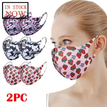

2pc Reusable Washable And Comfortable Outdoor Adult Printed Mask Fashion Cotton Face Mask Respirator Mascarilla Reutilizable