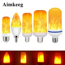 Bombilla LED E27 con efecto de llama dinámica para iluminación del hogar, bombilla LED parpadeante E14, 3W, 5W, 7W, 9W, 110V-220v