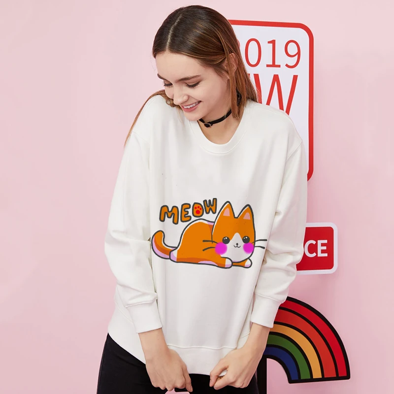 Cat Meow модная Женская толстовка с капюшоном пуловер Повседневная мода высокое