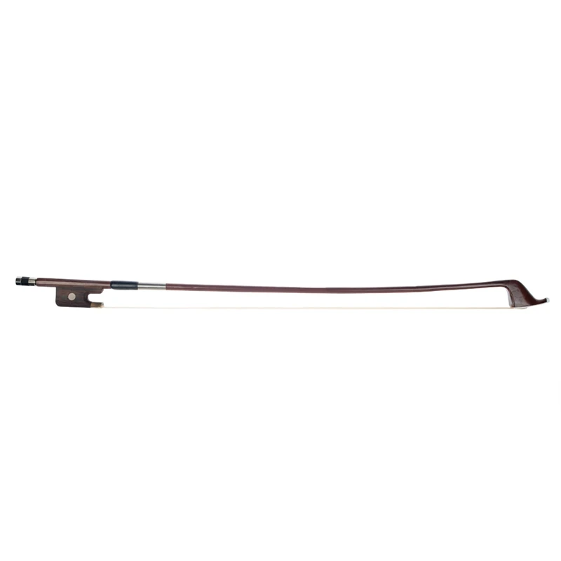 

Double Bass Bow 1/8 French Style Brazilwood Parisian Eyes Round Stick White Horse Hair New High Quality Bass Bow
