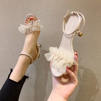 

LIMEIKE Sandals female 2020 new fairy wind high-heeled sandals sexy ladies sandals fashion women's shoes in summer