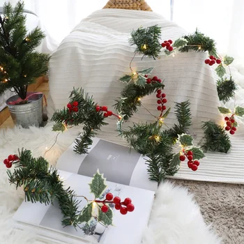 

78.74inch LED String Lights Battery Powered Christmas Decor Party Pinecone Indoor Outdoor Berries Copper Wire Garland Bendable
