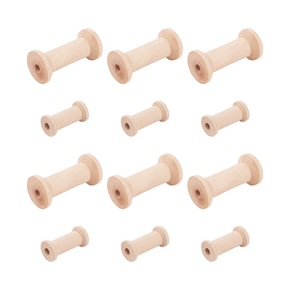 

Solid Wood Sewing Embroidery Thread Spool Empty Bobbins for Embroidery and Sewing Machines BurlyWood 30pcs/set