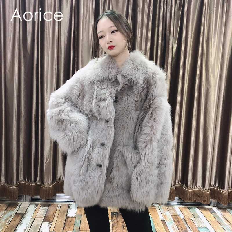 Aorice TX206203 женские зимние теплые реального тосканская овечья Меховая куртка, пальто Модные женские натуральная меховая шуба, верхняя одежда