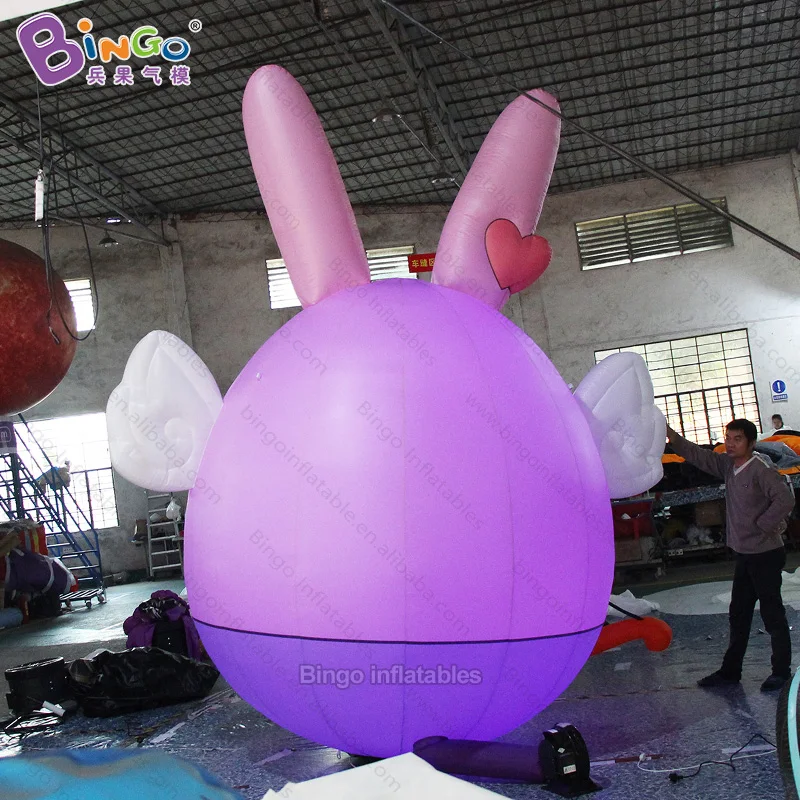 BARGAIN PRICE 4mh inflatable LED pink rabbit custom made cartoon bunny with archery balloon