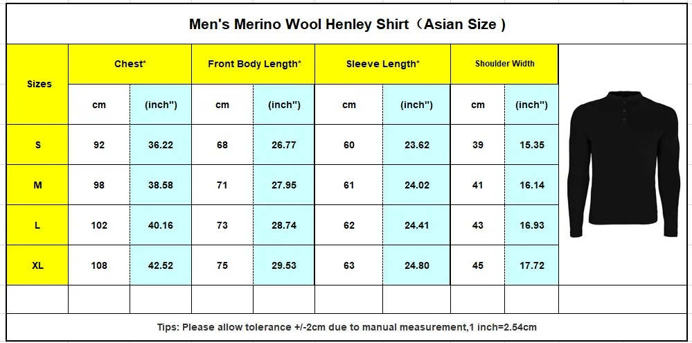 Мериносовая шерсть Мужская футболка с длинным рукавом для мужчин мериносовая шерсть LS Henley футболка мериносовая шерсть Мужская рубашка дышащая Черная Размер s-xl