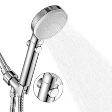

Strong Pressure Shower Head With Switch 3 Modes Adjustable Nozzle Hose Base Set Hand Shower With Chrome-plated Surface