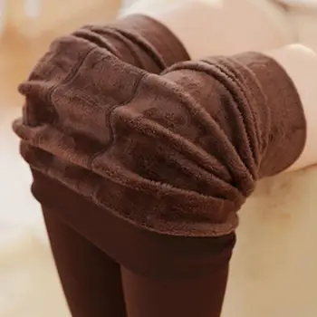 

Winter Women Thicken Warm Solid Color High Waist Elastic Fleece Leggings Pants Thicken Warm Solid Color High Waist Elastic Fleec
