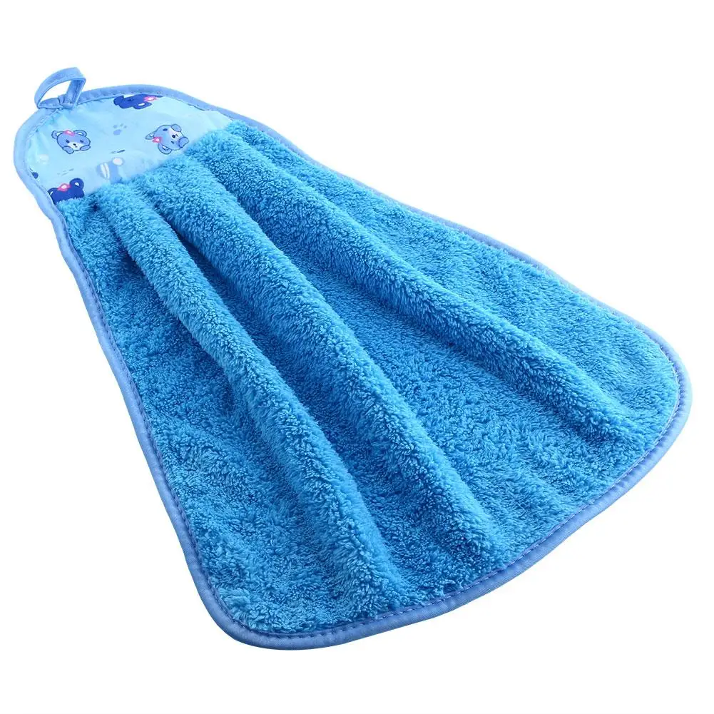 Blue Впитывающее мягкое микрофибровое подвесное кухонное полотенце для ванной комнаты 7 видов цветов - Цвет: Blue