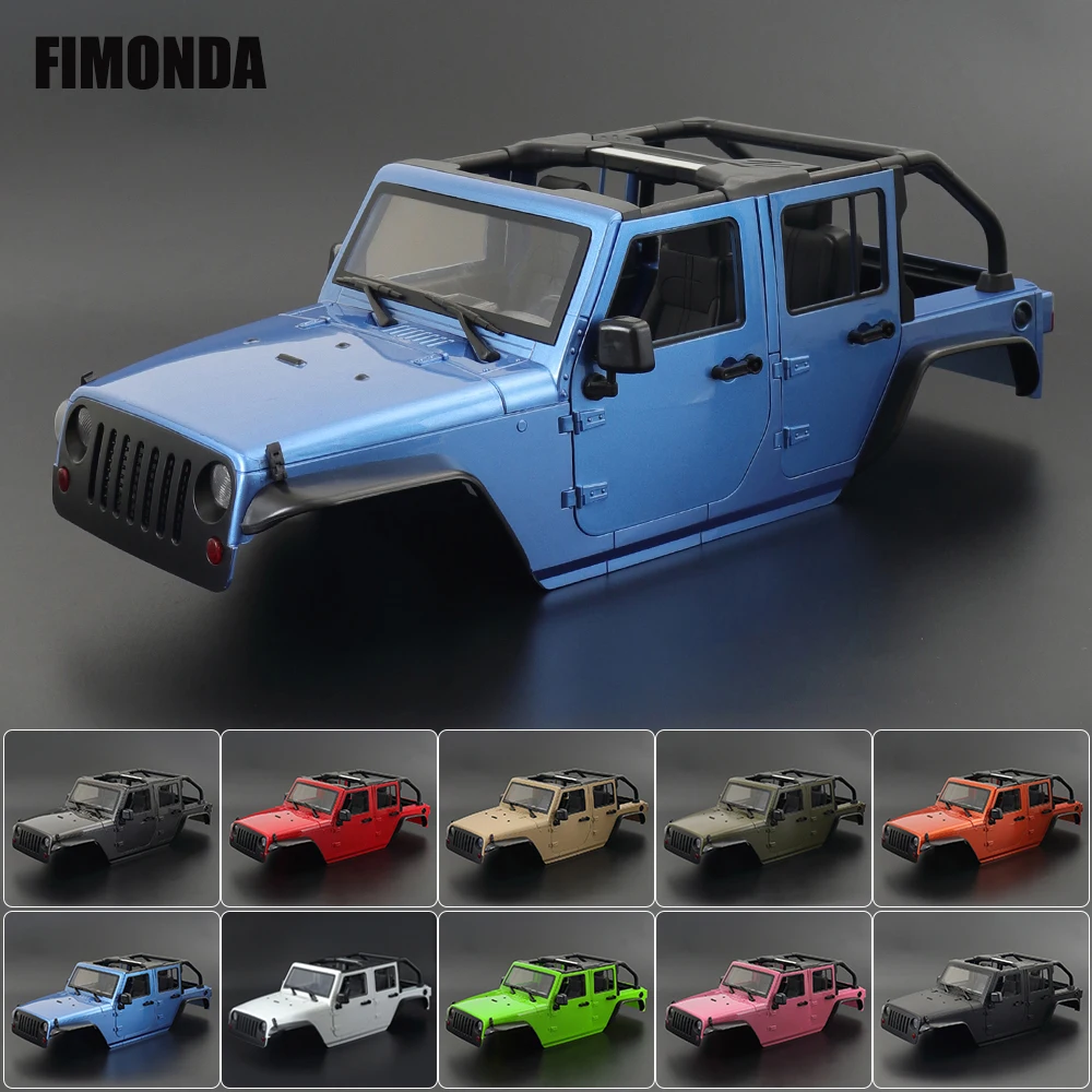 1:10 Scale Convertible Hard Body Kit 313mm Wheelbase for 1/10 RC Crawler Axial  SCX10 Wrangler Rubicon TRX4 Redcat GEN8