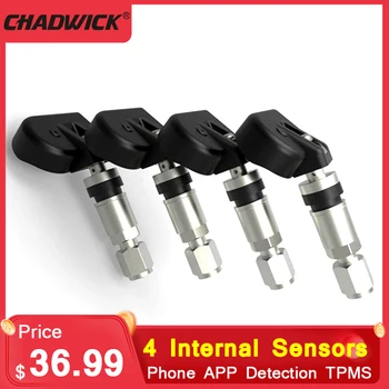 

4 Internal Sensors Bluetooth 4.0 Tire Pressure Detector Car Mobile Phone APP Detection TPMS Display Bluetooth TPMS
