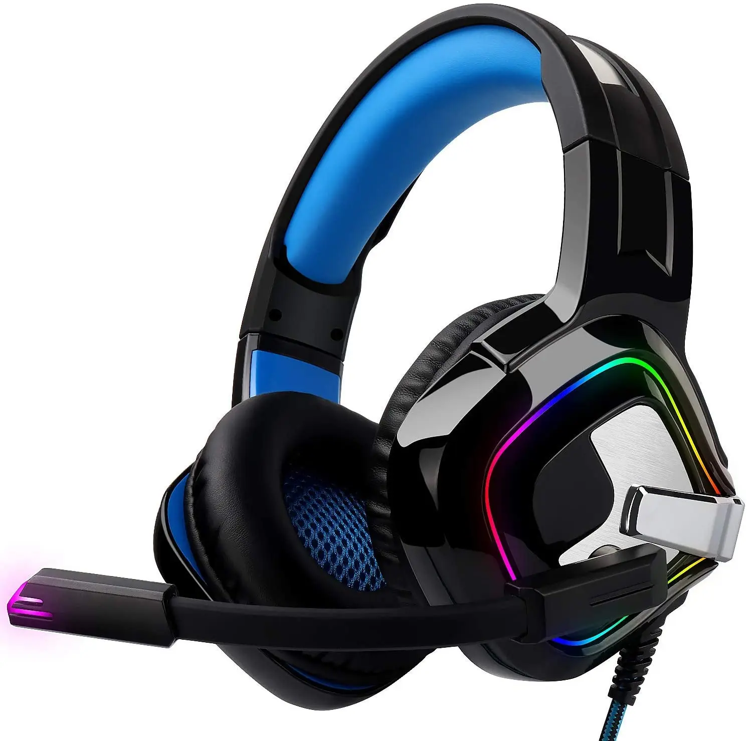 August EPG100 Gaming Headphones with Mic Noise Canceling,RGB Lighting LED  Lights,Bass Stereo Surround for PS4 Xbox One PC - AliExpress