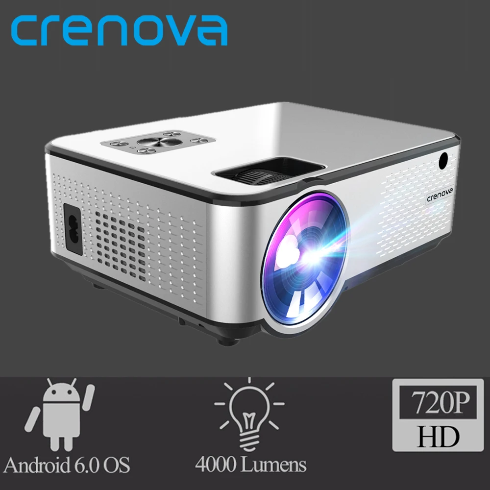 CRENOVA 2019 новейший проектор для android устройств 1280*720 P поддержка 4 K видео через HDMI