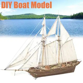 

Jalco wooden assembled sailboat DIY classical sailing ship sailing model