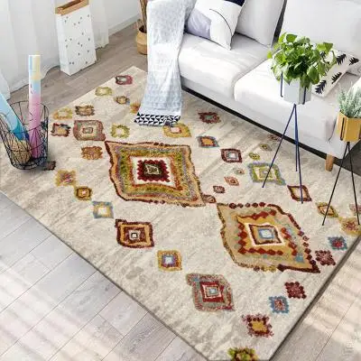 Modern Simple Living Room Coffee Table Sofa Carpet New Morocco Style Kilim Soft Carpets For Living Room Non-slip Rugs CF - Цвет: Тёмно-синий