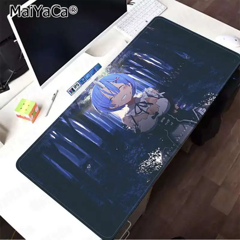 Lock Edge 30x80cm MaiYaCa высокое качество Rem Re Zero Аниме девушка уникальный Настольный коврик игровой коврик для мыши большой коврик для мыши клавиатуры коврик - Цвет: Lock Edge 30x80cm