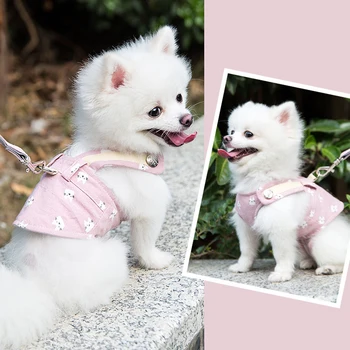 

Cute Pet Dog Harness Leash Set Pet Chest Strap Breathable Dog Leash Walking Rope For Dogs Vest Harness Rope Walking Dog Supplies